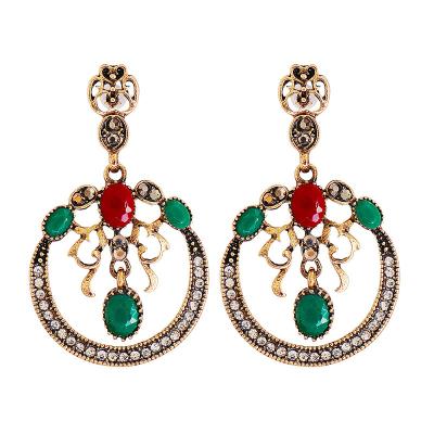 China BOHEMIA Bohemia Vintage Style Ethnic Rhinestone Crystal Stud Earrings Jewelry Wholesale 2022 Fashionable Alloy Women Drop Earrings for sale