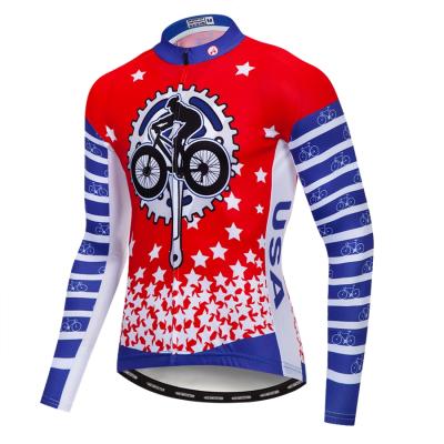 China Antibacterial Custom Long Sleeve Cycling Jersey Mens Mtb Cycling Wear Clothes Bike Ciclismo Bicycle Jackets for sale