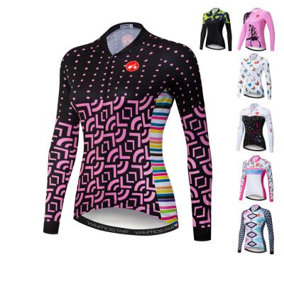 China Antibacterial Women's Long Sleeve Lady Bicycle Wear Mountain Bike Cycling Clothes Clothing Cycling Shirts Cycling Tops for sale