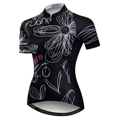 China Antibacterial Women Cycling Mtb Bike Cycling Tank Tops Black Cycling Jersey ProTeam Clothing Summer Cycling Jersey Short Sleeve Breathable for sale