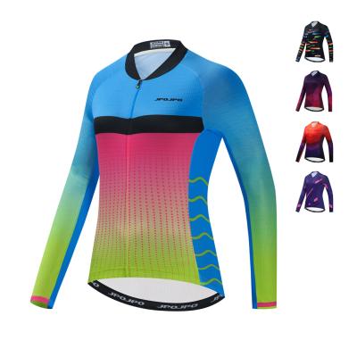 China OEM Long Sleeve Cycling Jersey Women Summer Cycling Jerseys MTB Breathable Cycling Uniform Custom Bicycle Shirt for sale