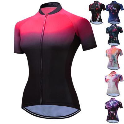 China Cycling Sportswear Lady Pink Red Women Tank Top Ropa Bicicleta Custom Wholesale Antibacterial Short Sleeve Bike Shirt Top MTB Bicycle Clothing for sale