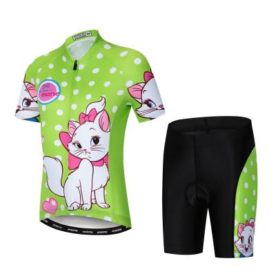 China Summer Antibacterial Kids Cycling Singlet Sets Apparel Boys Girls Padded Bike Singlet Shorts Sets Bicycle Ciclismo Kids MTB Suits Riding Cat for sale