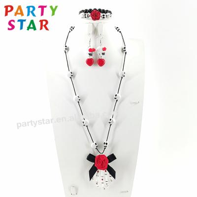 China Fashional High Quality Custom Design Halloween Necklace Earrings Where Bracelet Set Party Decoration Props for sale