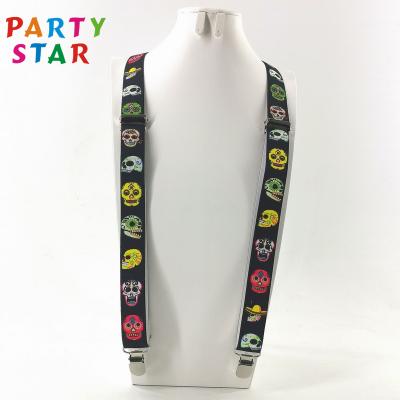 China Hot Selling Colorful Novelty Suspenders Print Funny Face Kids Adjustable Beauty Decorations Halloween Suspenders For Boys for sale