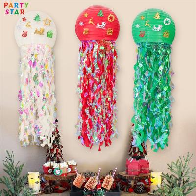 China Others Design 3 Color Wholesale Kids Christmas Theme Decorations Jellyfish Handicraft Diy Paper Lantern for sale