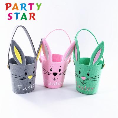 China Fashionable Hot Selling Held Easter Egg Basket Bunny Rabbit Shape Egg Bag For Easter Ornaments Kids Gift for sale