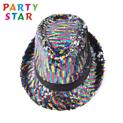 China New Arrival Rainbow Party Hats Daily Classic Color Sequin Shiny Gentleman For Party Hat for sale