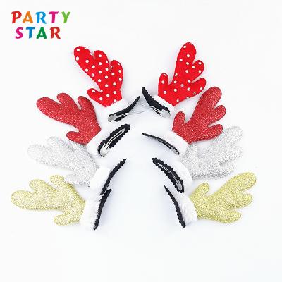 China Fashionable Cute Girl Xmas Antler Hairpin Christmas Decoration Hairpin Party Decoration Headdress for sale