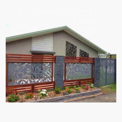 China Easily Assembled Decorative Cheap Laser Cut Wooden Wall Farm Horse Garden Privacy Slat Fence Panels for sale