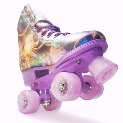 China Professional Artistic Electric Roller Derby Skates For Women Girls PVC 82A Four Wheels Quad for sale