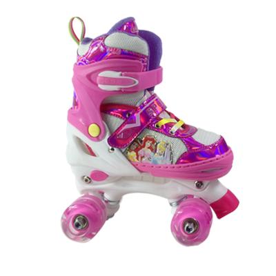 China Pink PU Kick Roller Skates Truck Guangdong Rollerskate Backpack Wheel Dish Shoes For Girls for sale