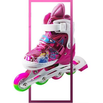 China 2022 PVC Rubber Inline Skating Shoes Wheels Flashing For Kids Inline Rollerskates Skates Bearing for sale