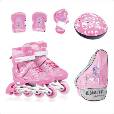 China Cheap Professional PU Roller Skates Shoes Accessories Flashing Integrated Sets For Kids for sale