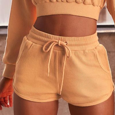 China Breathable Fashion Fitness Shorts Casual Sports Running Drawstring Shorts For Women for sale