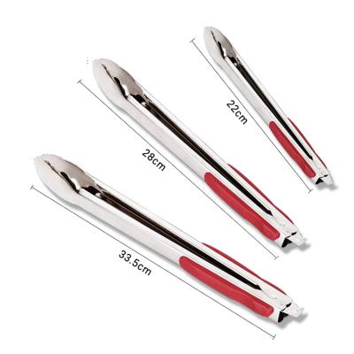 China Big Selling Good Quality Non- Stocked Stick Stainless Steel BBQ Tongs Utensil Set Kitchen Accessories for sale