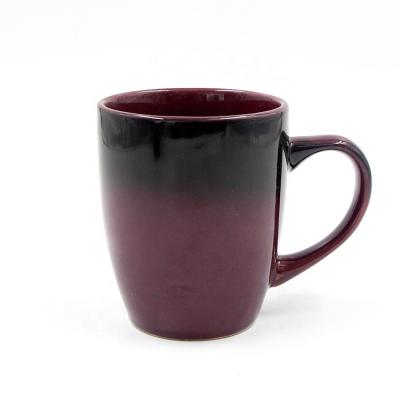 China Sustainable 11oz Reddish-Black Gradient Custom Printed Ceramic Mug With Your Company Logo for sale