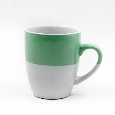 China Free Sample Sustainable Porcelain Double Color Glazed Coffee Mug for sale