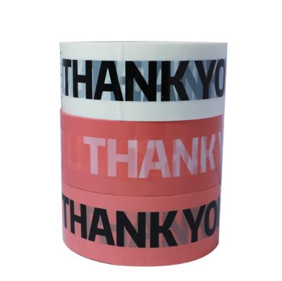 China Waterproof Thank You Express Shipping Tape Logo Branded Packing Tape Custom Tape Signs Mail Black and Pink White for sale