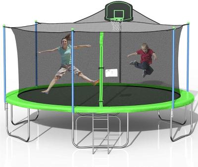 China Cheap 12FT 14FT Trampoline Eco-friendly Trampoline With Basketball Hoop, Outdoor Kids Trampoline For Kids for sale