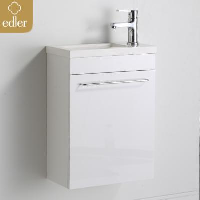 China Environmental Friendly White Corner PVC Surface Bathroom Vanity Bathroom Vanity Cabinet With Sink Set for sale