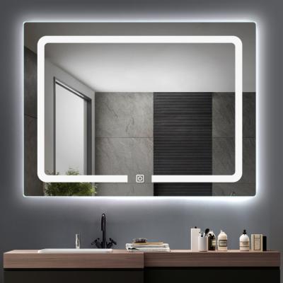 China Rectangle/Oval/Triangle Bathroom Magnifying Mirror Set MDF Dressing Table Large Dressing Table Mirror Led Display Bathroom Cabinet Mirror Rectangle for sale