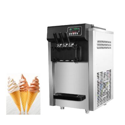 China Snack factory large capacity ice cream machine for sale 3 flavors fresh prechilling ice cream makers with soft ice cream machine for sale