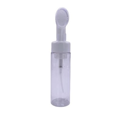 Китай Cosmetic Facial Cleansing Soap PET Detergent Foam Pump Bottle 200ml Pump Bottle With Silicone Brush продается