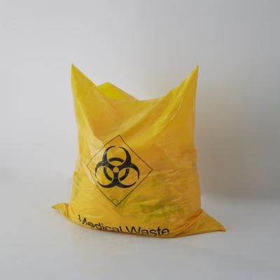 China Disposable Yellow Biohazard Poly Disposable Waste Bag For Medical Waste for sale