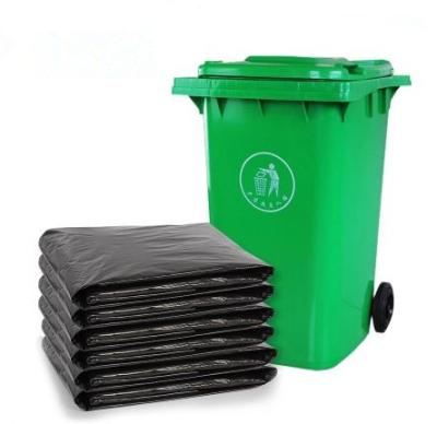 China Large Black Translucent Plastic Garbage Bags Moisture Proof PE Material Garbage Bags For Garbage Bin/Box Liner for sale