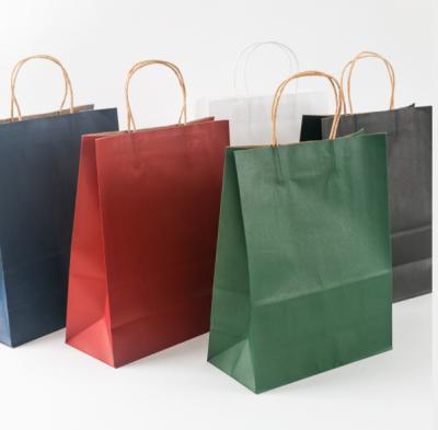 China Recyclable Candy Colored Kraft Paper Bag Makers Direct Multi - Size Clothing Optional Gift Baking Portable Paper Bag Customization for sale