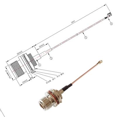 China 4G devices Front mount N Female To Ipex Ufl Rf Cable Assembly Bulkhead type connector RG178 Pigtail Cable for sale