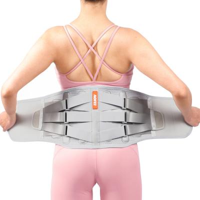 China Breathable Adjustable Elasticity Plus Size Traction Gray Elastic Band Belt Neoprene Waist Brace Strong Lumbar Support Belt for sale