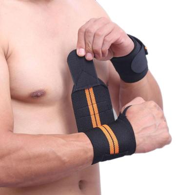 China Durable Adjustable Weightlifting Wrist Wraps Bandage Gym Hand Support Straps Brace Pair for sale