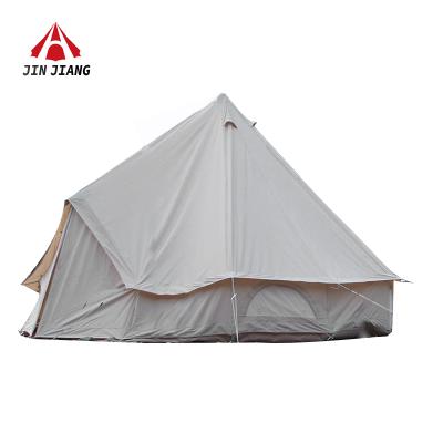 China Extended Type Outdoor Family Customizable 4m 4-Season 5-6 People Camping Waterproof Canvas Bell Tent for sale