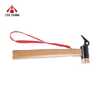 China Outdoor Tent Camping Peg Copper Hammer High Strength Equipment Wood Handle Light Weight Customized for sale