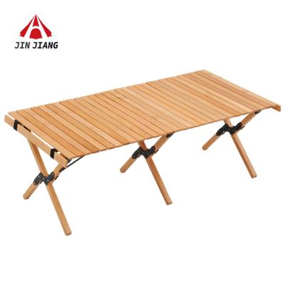 China Modern Outdoor Furniture Luxury Portable Foldable Wholesale Table With Chair Bamboo Camp Table for sale