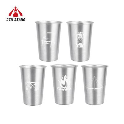 China Customized Large Capacity Camping Hiking Activities 350ml Outdoor Indoor Camping Stainless Steel Coffee Mug for sale