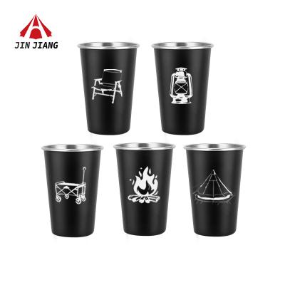 China Large Capacity Customized Expanding Outdoor Camping Indoor Activities With Noticeable Pattern Stainless Steel Cup Easily for sale