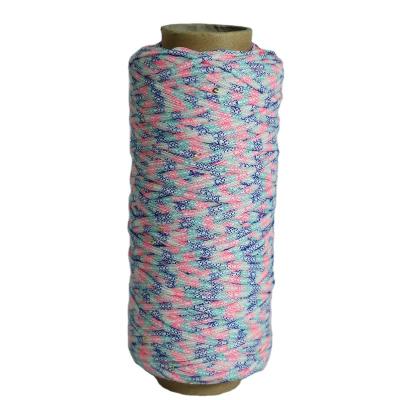 China Stripe Yarn Custom Mixed Stripe Yarn 70%Cotton 28%Polyester 2%Sequin Colored Flat Duty Cotton Yarn For Machine Knitting Fancy Sweater Yarn for sale