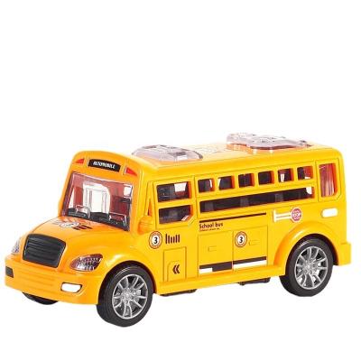 China Toy Yellow Color School Bus Toy Friction Inertia School Bus Car Diecast Plastic Toys for sale