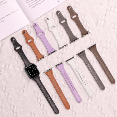 China New Retro Luxury Genuine Leather Buckle Watch Strap Band For Apple Watch 38/40/42/44mm Watch Band for sale