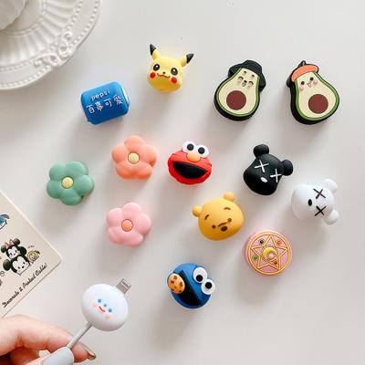 China Creative Cartoon Style Fashion Line Set Cute Cartoon Usb Silicone Cable Protector for sale