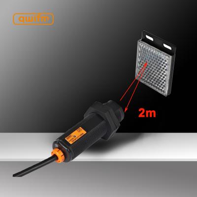 China Position Sensor Factory Price Retroreflective Type Sensing Distance 2m NPN Infrared Led Photoelectric Sensor for sale