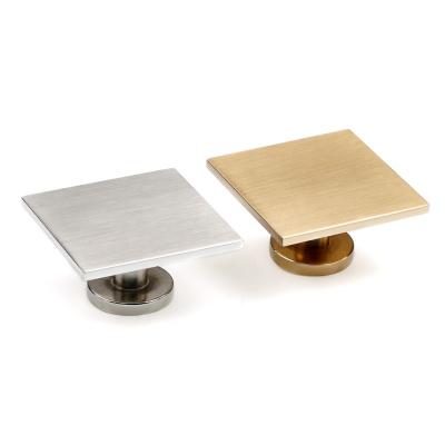 China Satin Nickel Square Cabinet Easy Installation Brushed Drawer Zinc Alloy Knob In Stock for sale