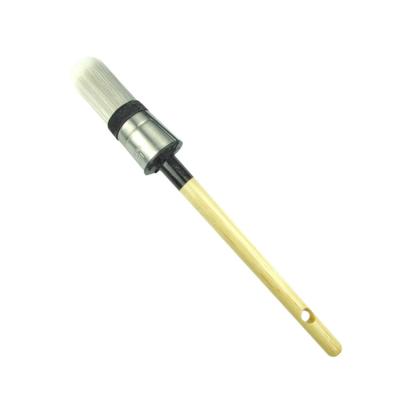 China Decorating high quality birch wood handle circular brush nylon bristle around the main brush for sale