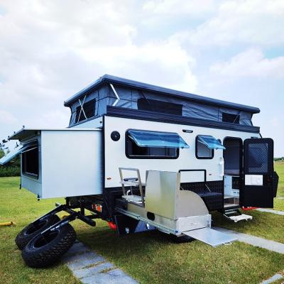 China 15FT off road travel trailer pop up motorhome camper caravan travel trailer with toilet room for sale