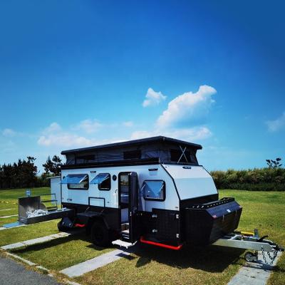 China Travel Trailer Bunk Beds Camper Travel Trailer Camping Caravan With 24 Inch TV for sale