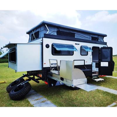 China Off Road Travel Trailer Adjustable Independent Coil Spring Suspension RV Camper Caravan Trailer For Travel for sale