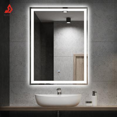 China New Design Storage Mirrorons Magnifying Clog Mirrors Etl Home Decor Clog 60X40 Led Bathroom Mirror for sale